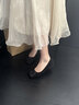 ZHR則則【小香風(fēng)】淺口單鞋女絨面通勤平底鞋女復古圓頭女鞋 KY72黑色37 曬單實(shí)拍圖