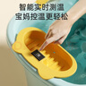 奔麥嬰兒洗澡盆兒童洗澡桶圓形寶寶泡澡桶浴桶可坐加厚塑料沐浴盆家用 加大號(0-6歲適用)【感溫款】藍 曬單實(shí)拍圖