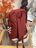 viney書(shū)包新款大容量小學(xué)初中高中大學(xué)生雙肩包女高顏值百搭旅行背包 【酒紅色】女生實(shí)用走心 時(shí)尚洋氣休閑減負旅游包 曬單實(shí)拍圖