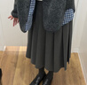 優(yōu)衣庫女裝寬褶中裙/半身裙裙子479916 488364 488364/08深灰色 S 曬單實(shí)拍圖
