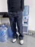 舉風(fēng)藏青色速干冰絲褲男款休閑美式痞帥高級感褲子直筒斜切微喇沖鋒褲 黑色【升級款】 3XL 165-180斤 曬單實(shí)拍圖
