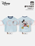 迪士尼兒童短袖T恤女童衣服夏季薄款米奇艾莎瘋狂動(dòng)物城上衣男寶寶童裝 米奇藍 100 曬單實(shí)拍圖