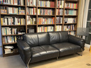 和諧都匠中古包豪斯黑曜真皮客廳直排不銹鋼意式黑色頭層牛皮沙發(fā)半青皮 2.2米三人位（油蠟皮黑色秒殺2280） 復古油蠟皮 曬單實(shí)拍圖