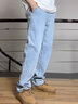 羅蒙純棉牛仔褲男士夏季薄款2026年爸爸裝寬松直筒男褲中年商務(wù)長(cháng)褲子 9342淺藍色長(cháng)褲【夏季薄款】 32 （腰圍2尺5） 曬單實(shí)拍圖