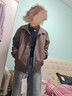 百鵲亭美式復古翻領(lǐng)皮夾克男2026春季新款百搭寬松情侶工裝pu皮外套男 咖色 M 曬單實(shí)拍圖