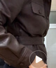 香影美拉德咖色皮衣女2026春季新款翻領(lǐng)復古機車(chē)pu皮收腰夾克外套 咖色 S 155/80A/85-95斤 曬單實(shí)拍圖