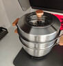 愛(ài)仕達（ASD）蒸鍋304不銹鋼三層家用蒸煮燉湯鍋 32CM加高雙層蒸籠·原木系列G1 曬單實(shí)拍圖