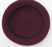MUJI 羊毛 麥爾登呢 貝雷帽 女帽子 秋冬 畫(huà)家帽 DBE40A4A 深紫紅色 57-59cm 曬單實(shí)拍圖