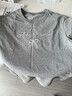 香影灰色t恤女短袖2026夏季新款花邊拼接純棉減齡蝴蝶結上衣小衫 淺灰 M 160/84A/95-110斤 曬單實(shí)拍圖
