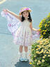 靚貝城堡女童連衣裙夏裝2026新款洋氣兒童翅膀吊帶裙子小女孩寶寶公主裙 淺紫色 110 曬單實(shí)拍圖