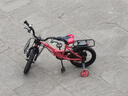 永久（FOREVER）兒童自行車(chē)男女款小孩單車(chē)可折疊腳踏車(chē)4-6-8-10歲輔助輪14寸紅色 曬單實(shí)拍圖