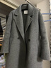 紅袖高級感雙面呢大衣2025冬季新款女裝【靜奢智感】100%綿羊毛呢外套 煙灰056 S 曬單實(shí)拍圖