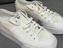 adidas NIZZA PLATFORM厚底增高運動(dòng)帆布鞋女阿迪達斯三葉草 白   38 曬單實(shí)拍圖