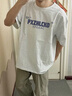 棉致重磅純棉字母印花短袖t恤女夏季新款寬松潮流圓領(lǐng)半袖打底衫衣服 29662白灰色【高品質(zhì)】 M 100-120斤 曬單實(shí)拍圖