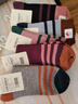 鹿人女襪舒適簡(jiǎn)約秋冬純棉高筒襪撞色新疆長(cháng)絨棉條紋長(cháng)襪女5雙裝3129 3129-組合2- 5雙 均碼 曬單實(shí)拍圖
