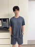 蕉內棉棉506S莫代爾睡衣男士夏季短袖短褲冰絲涼感輕薄透氣家居服套裝 曬單實(shí)拍圖