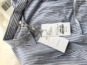 納維凱爾意大利小帆船女X版短袖連衣裙通勤條紋襯衫裙2322875515 藍 S  曬單實(shí)拍圖