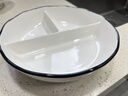 瓷然優(yōu)品陶瓷飯盒減脂肥三分格餐盤餐碗快餐盒陶瓷飯碗上班族便當(dāng)可微波爐 8花邊三格碗+蓋子-黑線 曬單實拍圖