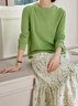 梵希蔓針織套裝女春季新款后開(kāi)叉上衣碎花半身裙兩件套 綠花色   XL    曬單實(shí)拍圖