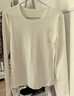 三彩2026春季新款簡(jiǎn)約純色圓領(lǐng)長(cháng)袖T恤套頭打底衫上衣修身Z 云朵白 M 160/84A 曬單實(shí)拍圖