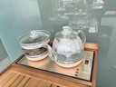 益茶福全自動(dòng)上水電熱水壺底部上水嵌入式茶臺功夫茶燒水壺飲水燒水一體機抽水玻璃煮茶壺保溫泡茶壺 SQ-008金色玻璃套裝 1L 曬單實(shí)拍圖