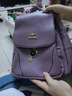 袋鼠（KANGAROO）真皮質(zhì)感雙肩包女2026新款韓版簡(jiǎn)約時(shí)尚單肩女包軟皮背包時(shí)尚旅行 紫色 曬單實(shí)拍圖