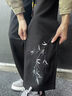 格斯嵐帝2025新款休閑褲男士夏季冰絲青少年刺繡直筒褲子黑色運動(dòng)寬松長(cháng)褲 黑色 XL （推薦150-170斤） 曬單實(shí)拍圖
