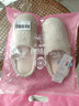潔麗雅日式靜音拖鞋女士四季室內家用地板拖待客防滑軟底棉拖鞋男士冬季 杏仁白【靜音不擾人】 38-39 【適合37-38碼】 曬單實(shí)拍圖