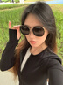 CinvaiKrose小c&k太陽(yáng)鏡女士夏季2026新款大框墨鏡女生防曬戶(hù)外開(kāi)車(chē)旅行眼鏡 亮黑色Black【眼鏡盒三件套】 曬單實(shí)拍圖