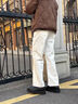 MMOPTOP日系百搭純棉牛仔褲子春夏季男薄款垂感拖地闊腿長(cháng)褲M(mǎn)NZK23白XL 曬單實(shí)拍圖