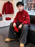 THINKPIRE男童衛衣春裝兒童衣服2026新款童裝6-12-14歲男孩服裝青少年上衣 紅色-春秋款 130 碼建議身高125CM 曬單實(shí)拍圖