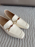 木林森（MULINSEN）女鞋新款英倫風(fēng)馬銜扣樂(lè )福鞋女舒適軟底低跟小皮鞋女 米36 曬單實(shí)拍圖