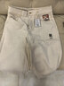 馬登工裝美式復古白色牛仔褲丹寧直筒cleanfit闊腿垂感寬松休閑褲男冬 米白 30 曬單實(shí)拍圖