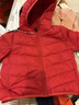 鴨鴨（YAYA）兒童輕薄羽絨服短款小童中大童連帽男女童2023秋冬洋氣童裝外套 中國紅 100 曬單實(shí)拍圖