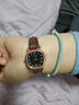 首飾時(shí)尚女士手表小眾原宿簡(jiǎn)約文藝細皮帶方形手表數字女學(xué)生腕表 棕黑 曬單實(shí)拍圖