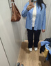 優(yōu)衣庫女裝全棉襯衫/長(cháng)袖襯衣休閑通勤外套26春夏新款482828 63 天藍色 M 曬單實(shí)拍圖