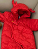 迷你巴拉巴拉男童女童羽絨服連體衣冬季寶寶時(shí)尚潮流萌趣動(dòng)物衣服 中國紅60611 90 cm 曬單實(shí)拍圖