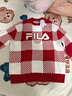 FILA 斐樂(lè )官方男裝編織衫2026春新款時(shí)尚舒適棋盤(pán)格新年紅色套頭毛衣 水華朱-RD M 170/92A/M 曬單實(shí)拍圖