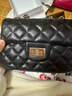 Reessy奢侈高端品牌2026新款女包真皮單肩斜挎包高級感菱格鏈條小方包女 黑色 曬單實(shí)拍圖