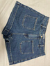 UR2026夏季新款女裝時(shí)尚洗水明線(xiàn)描邊口袋牛仔短褲UYU860030+ 藍色 30 曬單實(shí)拍圖