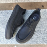 七匹狼休閑皮鞋男鞋夏季新款潮流百搭防滑厚底休閑鞋輕便軟底低幫板鞋男 黑色 【標準皮鞋碼】 41 曬單實(shí)拍圖