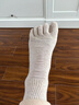歐迪芬3雙女士襪子女純色五指襪純棉抑菌消臭薄款分趾襪吸汗透氣中筒襪 曬單實(shí)拍圖