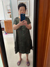 SOEM高端香云紗真絲連衣裙女夏新氣質(zhì)復古印花媽媽裝桑蠶絲裙子百搭女 綠花色 連衣裙  2XL 建議135-150斤 曬單實(shí)拍圖