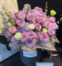 冉子花坊鮮花速遞粉玫瑰抱抱桶向日葵花籃生日禮物送女友愛(ài)人同城配送 愛(ài)的抱抱紫色 曬單實(shí)拍圖