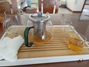 耐熱加厚玻璃茶壺套裝不銹鋼內膽大容量煮茶壺燒水壺杯子茶具茶杯 【600ml】花語(yǔ)泡茶壺+6透杯+公杯+36白盤(pán)【9件套】 曬單實(shí)拍圖