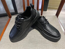 七匹狼休閑皮鞋男夏季新款英倫風(fēng)厚底百搭通勤鞋一腳蹬軟底輕便懶人鞋男 黑色 【標準皮鞋碼】 41 曬單實(shí)拍圖