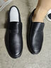 蜘蛛王男士皮鞋一腳蹬春秋商務(wù)休閑皮鞋真皮中老年爸爸鞋 48475 黑色 42 曬單實(shí)拍圖