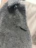 ELLE綿羊毛牛角扣毛絨短外套女2025冬季新款新年復古通勤羊羔毛上衣 深灰 M 曬單實(shí)拍圖
