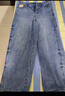 太平鳥(niǎo)男裝牛仔褲25秋季寬松闊腿長(cháng)褲全棉牛仔復古皮標潮牌 牛仔淺藍 第一批 32 曬單實(shí)拍圖