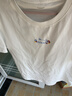 茵曼全棉舒適趣味繡花短袖白T恤2026夏季寬松顯瘦休閑上衣 米白色  L 曬單實(shí)拍圖